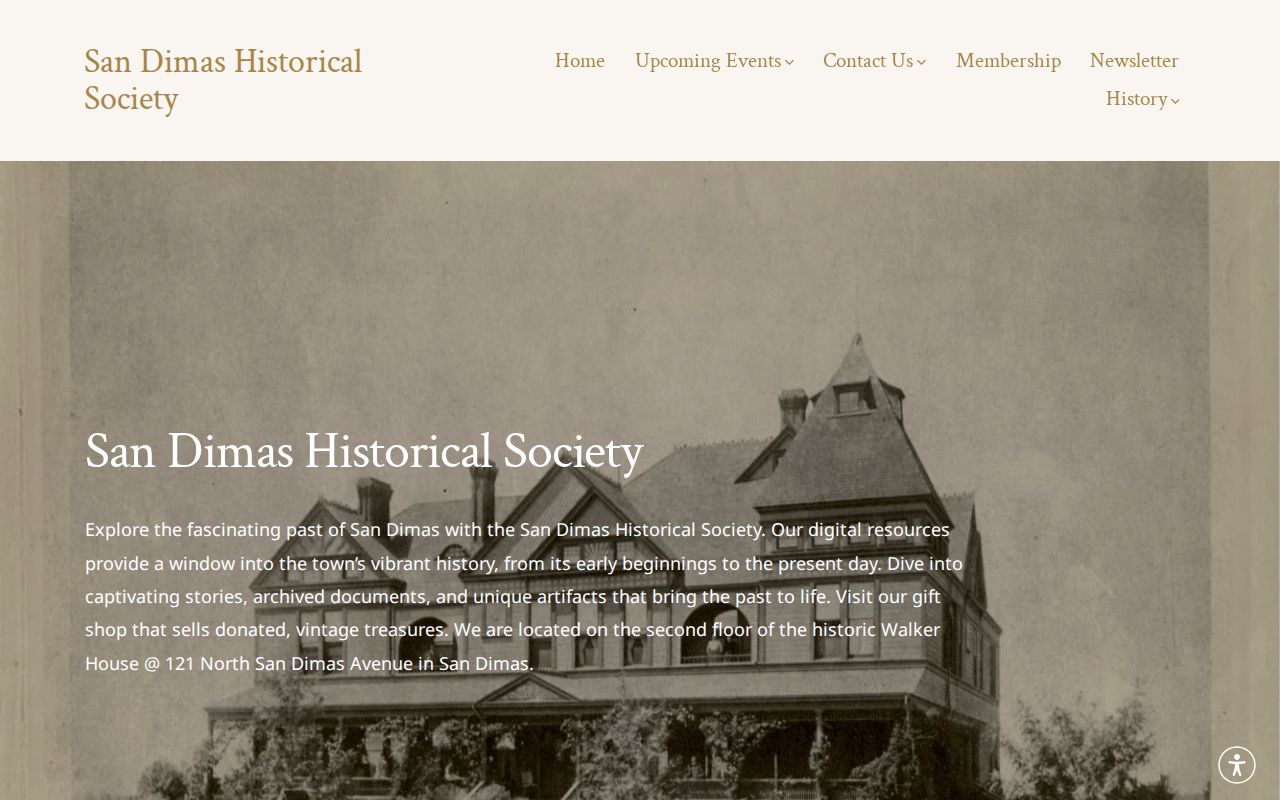 San Dimas city directory view of the San Dimas Historical Society