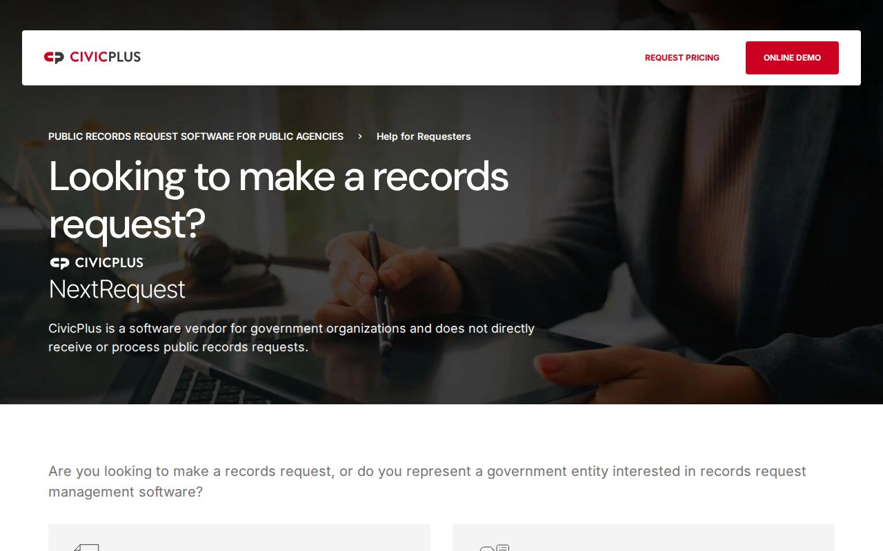 San Dimas residents directory view of the city public-record request portal