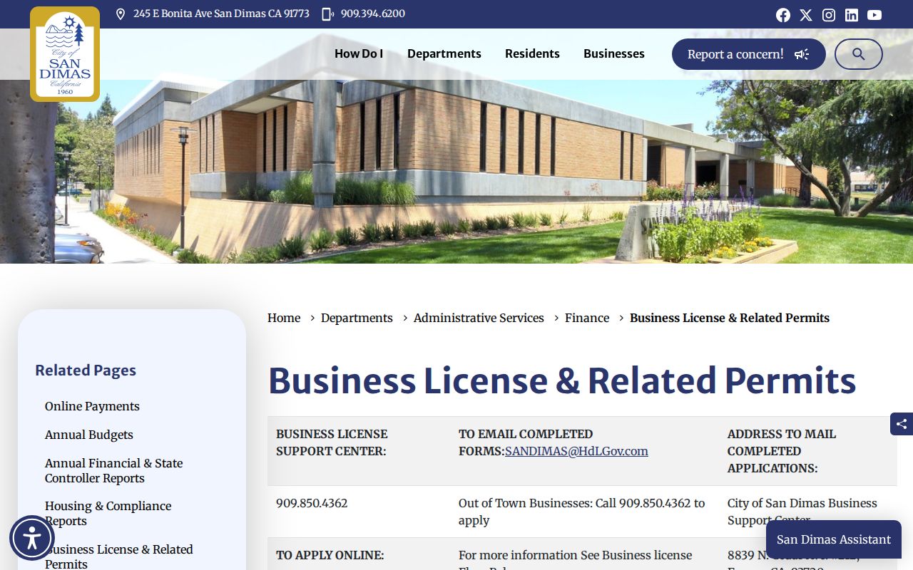 San Dimas neighbors view of city business license guidance