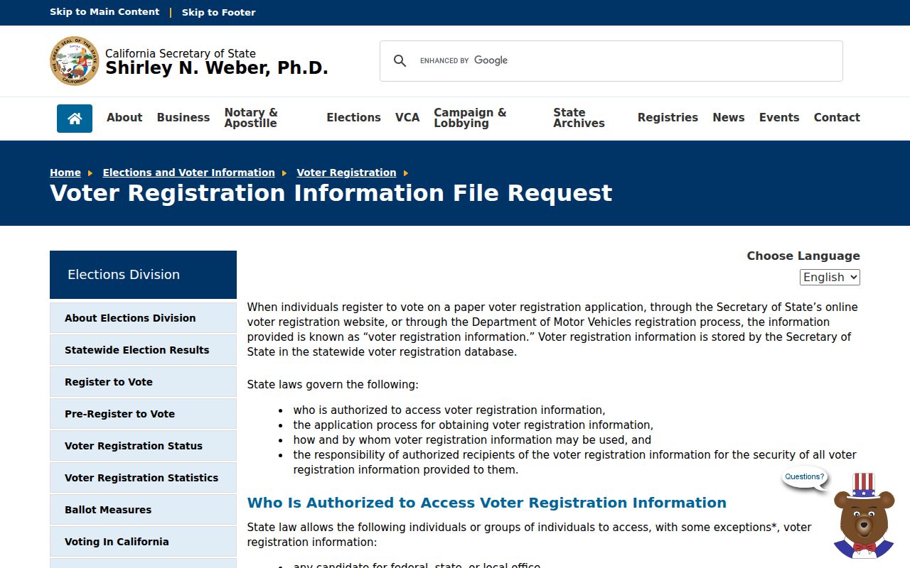 San Dimas neighbors view of restricted California voter file request rules