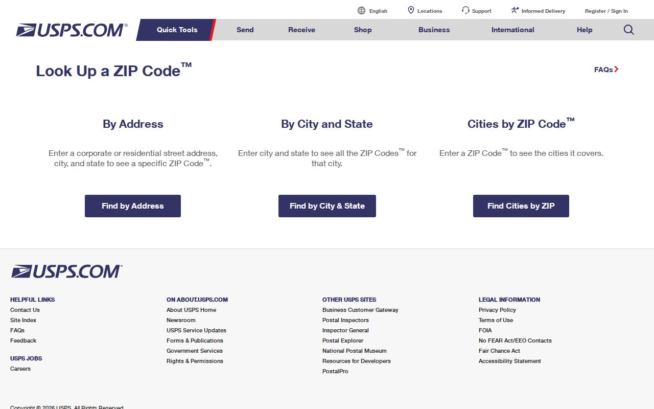 San Dimas ZIP code directory view of the USPS ZIP Code lookup
